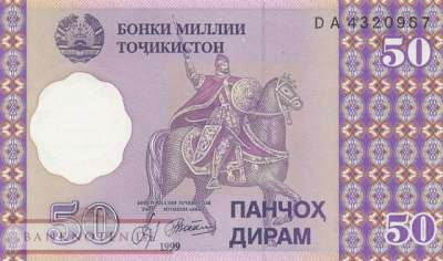 Tadschikistan - 50  Dirams (#013a-2_UNC)