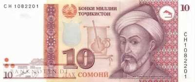 Tadschikistan - 10  Somoni (#016b_UNC)