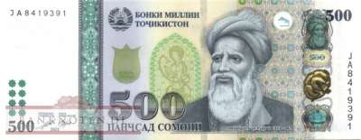 Tajikistan - 500  Somoni (#022c_UNC)