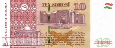 Tajikistan - 10  Somoni (#024c_UNC)