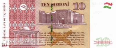 Tadschikistan - 10  Somoni (#024e_UNC)