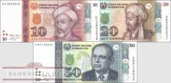 Tadschikistan: 10 - 50 Somoni (3 Banknoten)