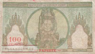 Tahiti - 100 	 Francs (#014d_F)