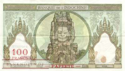 Tahiti - 100 	 Francs (#014d_VF)