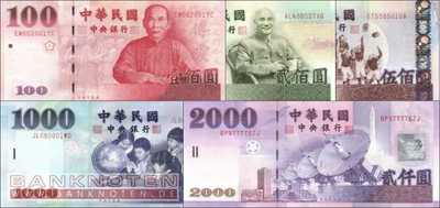 Taiwan:  100 - 2.000 Yüan (5 banknotes)