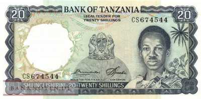 Tansania - 20  Shilingi (#003e_UNC)