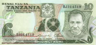 Tansania - 10  Shillings (#006a_UNC)