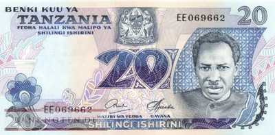 Tansania - 20  Shilingi (#007b_UNC)