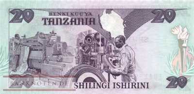 Tanzania - 20  Shilingi (#015_UNC)