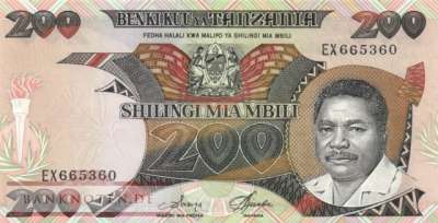 Tansania - 200  Shilingi (#018a_UNC)
