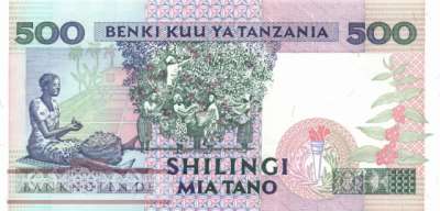 Tanzania - 500  Shilingi (#026b_UNC)