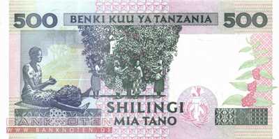 Tanzania - 500  Shilingi (#030_UNC)