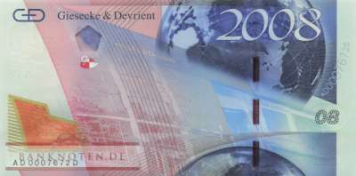 Giesecke&Devrient - 2008  Präsentationsbanknote G&D - König Ludwig v. Bayern (#103_UNC)