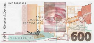 Giesecke&Devrient - 600  Präsentationsbanknote G&D - Johannes Gutenberg (#105_UNC)