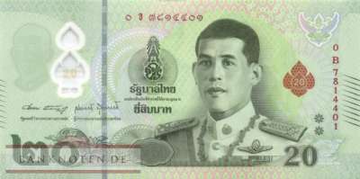 Thailand - 20  Baht (#145-1-1_UNC)