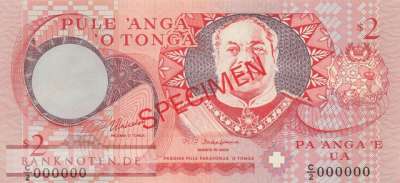 Tonga - 2  Pa'anga - SPECIMEN (#032cS_UNC)