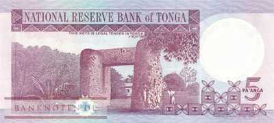 Tonga - 5  Pa'anga (#033a_UNC)