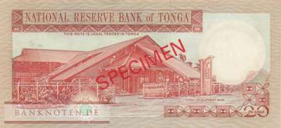 Tonga - 20  Pa'anga - SPECIMEN (#035bS_UNC)