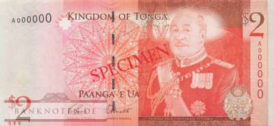 Tonga - 2  Pa anga - SPECIMEN (#038aS_UNC)