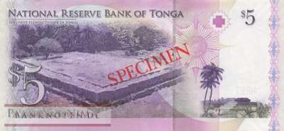 Tonga - 5  Pa anga - SPECIMEN (#039aS_UNC)