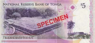Tonga - 5  Pa anga - SPECIMEN (#039bS_UNC)
