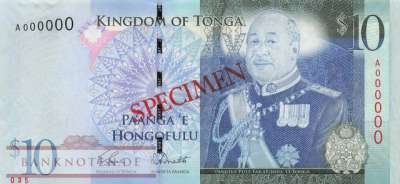 Tonga - 10  Pa anga - SPECIMEN (#040aS_UNC)