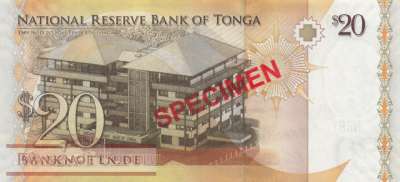 Tonga - 20  Pa anga - SPECIMEN (#041aS_UNC)
