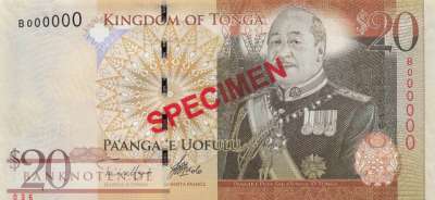 Tonga - 20  Pa anga - SPECIMEN (#041bS_UNC)