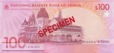 Tonga - 100  Pa anga - SPECIMEN (#055S_UNC)