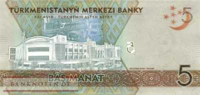 Turkmenistan - 5  Manat - Gedenkbanknote (#037_UNC)