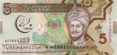 Turkmenistan - 5  Manat - Gedenkbanknote (#037_UNC)