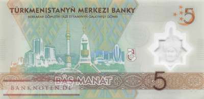 Turkmenistan - 5  Manat (#049_UNC)