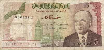 Tunesien - 5  Dinars (#075_VG)
