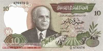 Tunesia - 10  Dinars (#084_UNC)