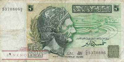 Tunesien - 5  Dinars (#086_F)