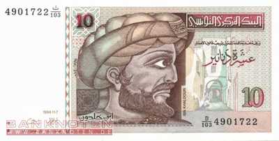 Tunesia - 10  Dinars (#087A_UNC)
