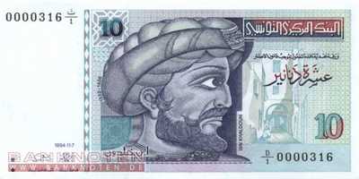Tunesia - 10  Dinars (#087_UNC)