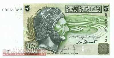 Tunesia - 5  Dinars (#092_UNC)