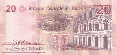 Tunesia - 20  Dinars (#097_UNC)