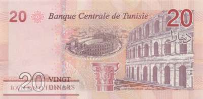 Tunesien - 20  Dinars (#097b_UNC)