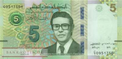 Tunesien - 5  Dinars (#098a_UNC)