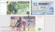 Tunesia: 5 - 20 Dinars (3 Banknotes)