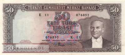 Türkei - 50  Lira (#166_VF)