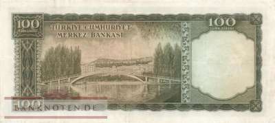 Turkey - 100  Lira (#167a_VF)