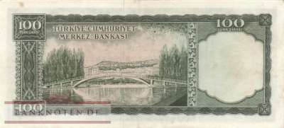Turkey - 100  Lira (#169a_VF)