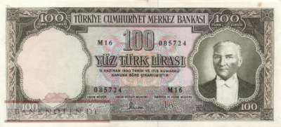 Türkei - 100  Lira (#169a_VF)