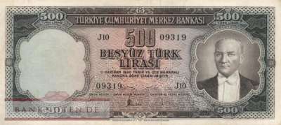 Turkey - 500  Lira (#171a_VF)