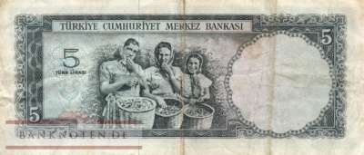 Türkei - 5  Lira (#174a_F)