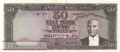 Turkey - 50  Lira (#175a_VF)