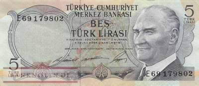 Türkei - 5  Lira (#179-2_VF)